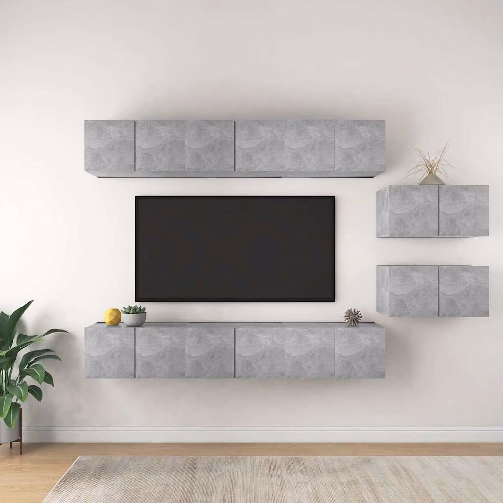Mobile porta TV moderno vidaXL in legno e MDF, colore grigio, design astratto opaco, L: 160 cm, P: 30 cm, H: 60 cm