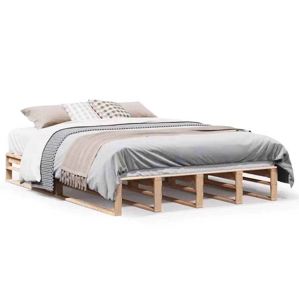 Letto senza materasso vidaXL in legno massello di pino rustico L: 120 cm, P: 190 cm – 2