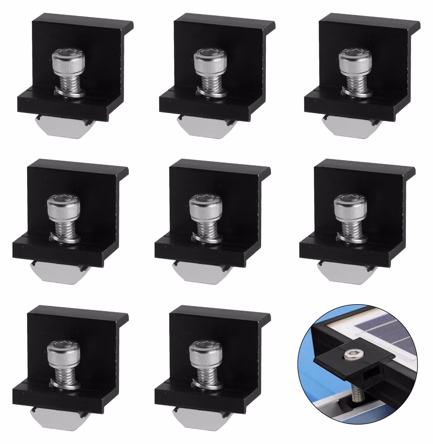 Supporti a forma di Z per pannelli solari, 30 mm, confezione da 8 pezzi, in alluminio, adatti per tetti e camper