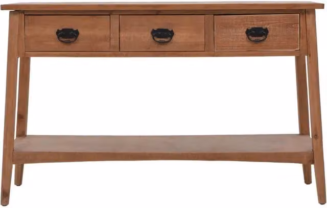 Tavolo Consolle in Massello di Abete 126x40x77,5 cm Marrone 246122