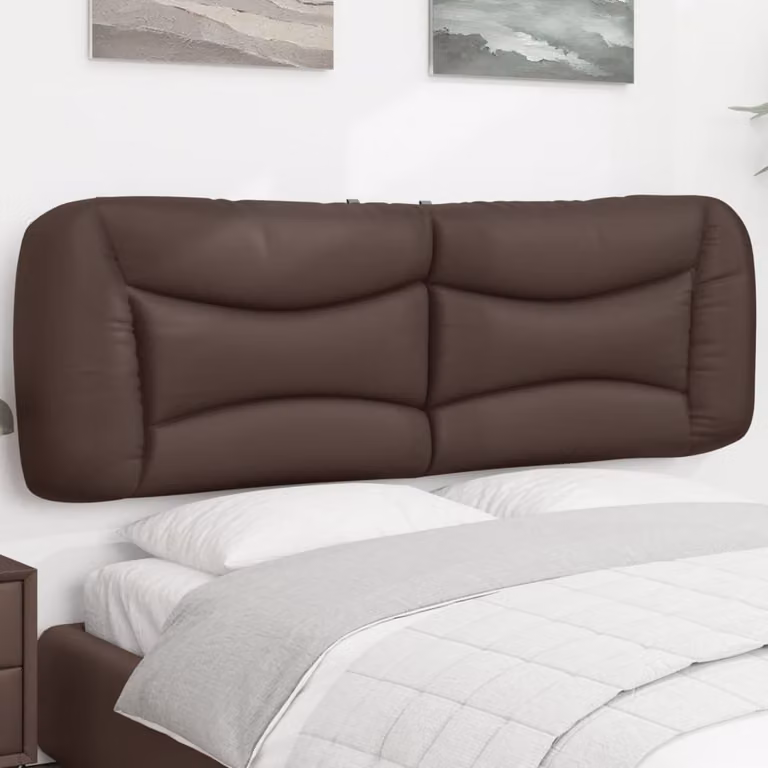 Testiera a parete vidaXL Hvar in similpelle marrone con design a strisce, L: 170 cm, H: 48 cm, P: 15 cm