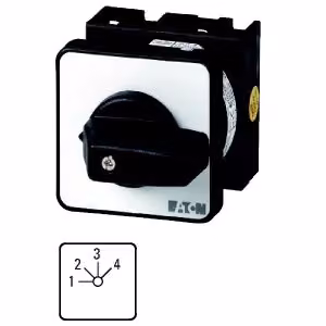 Interruttore a gradini Eaton, T0, 20 A, montaggio incasso, 2 moduli, contatti: 4, 45°, con scatto, senza posizione zero, 1-4, codice articolo 15004 011166