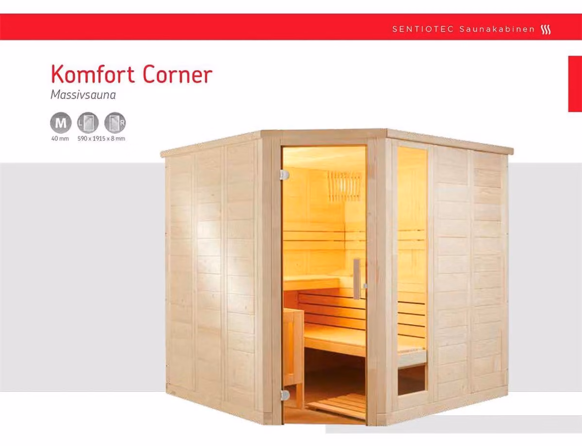 Cabina sauna Komfort Corner 206 x 206 x 204 cm