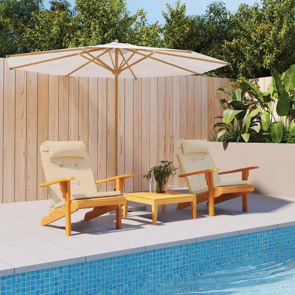 Set di 2 cuscini per sedia Adirondack vidaXL in tessuto Oxford beige, impermeabili e traspiranti con imbottitura in schiuma
