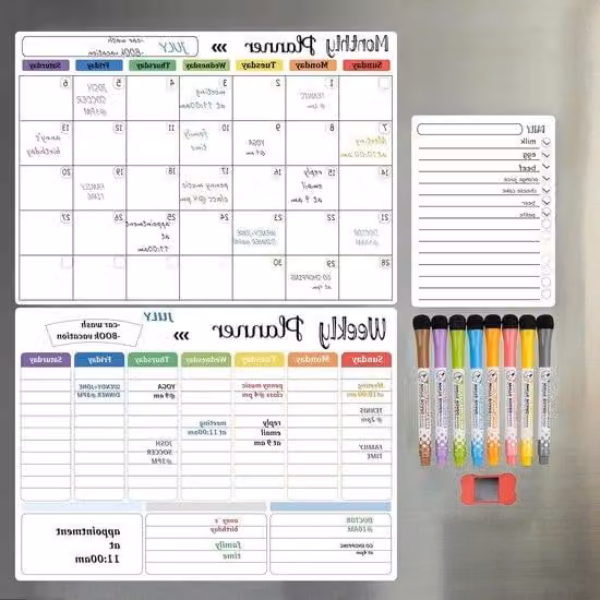 Calendari magnetici da frigo con pennarello e gomma