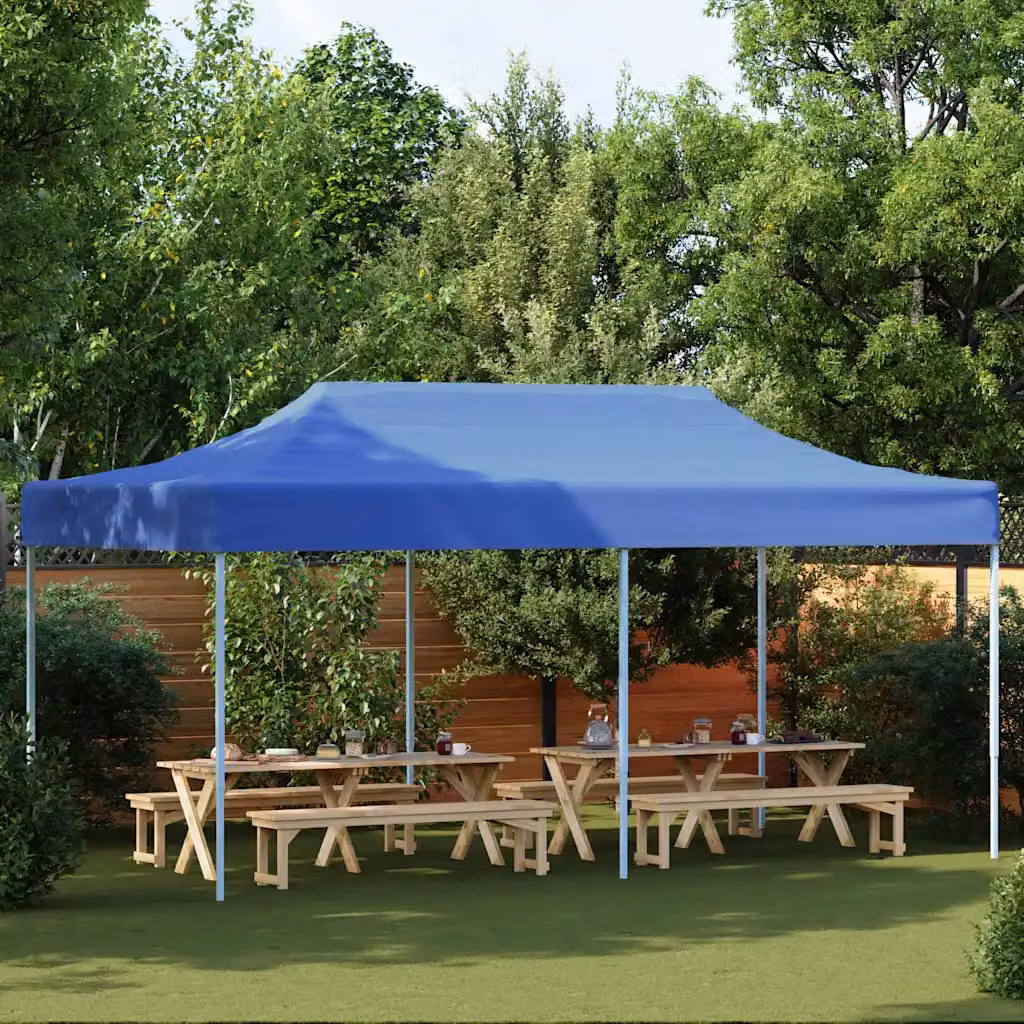 vidaXL Tenda Pieghevole Pop-Up Blu con Struttura in Acciaio e PVC – 1