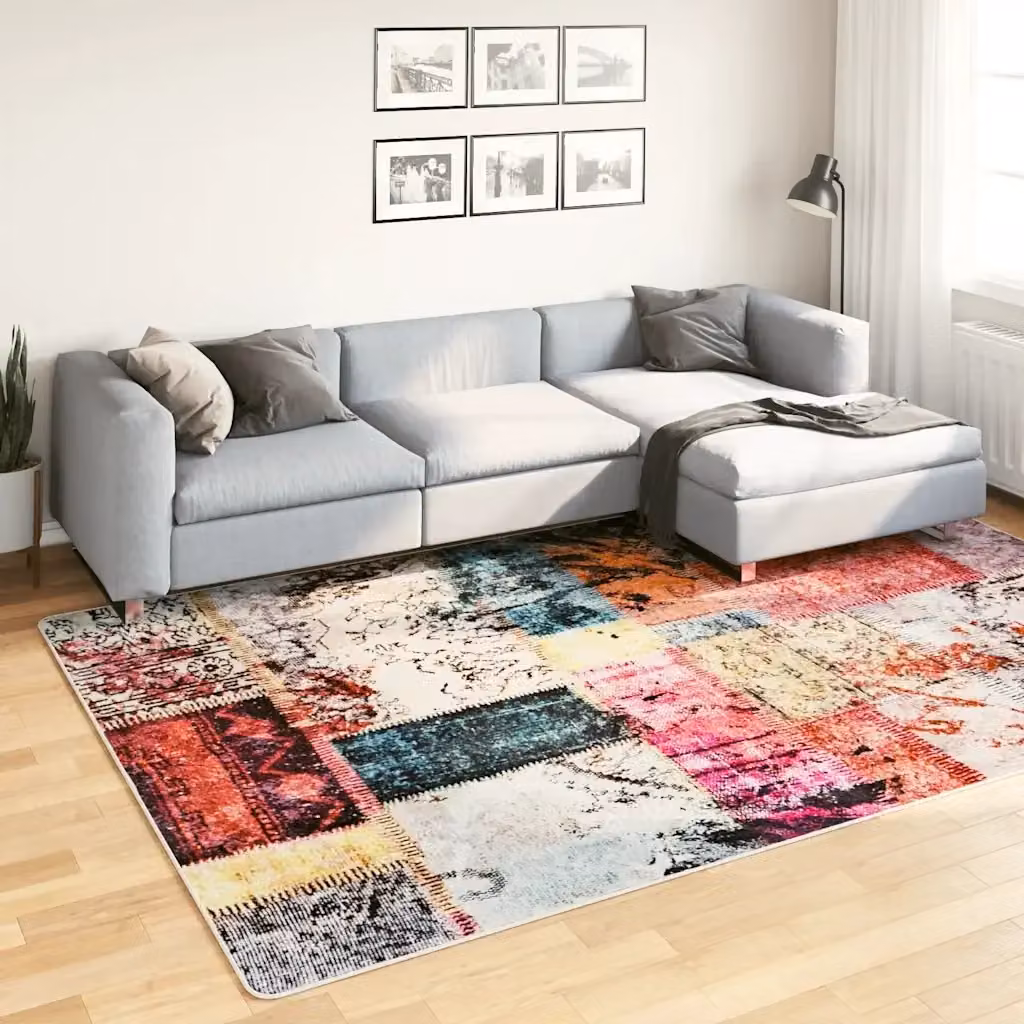 Tappeto per soggiorno Patchwork Multicolore Lavabile e Fonoassorbente L: 300 cm, P: 190 cm – 2