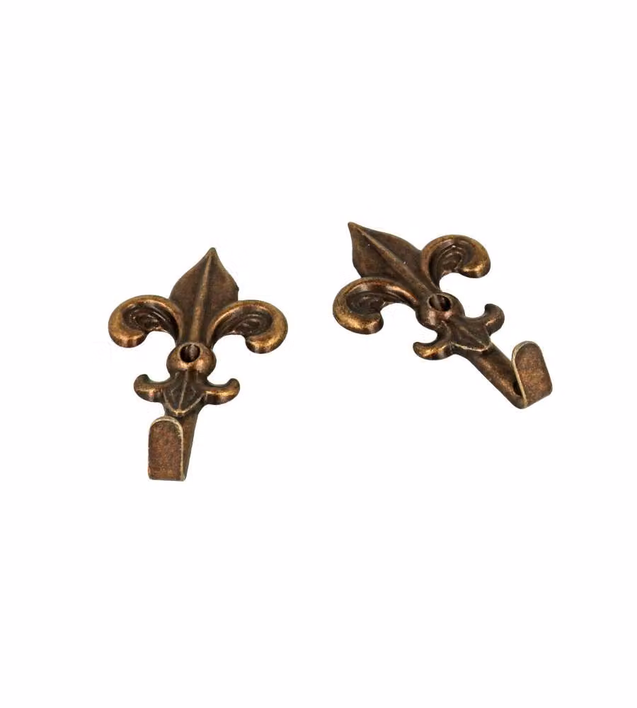 Ganci per quadri modello "Giglio" 19 x 32 mm. finitura bronzata 5 pz.