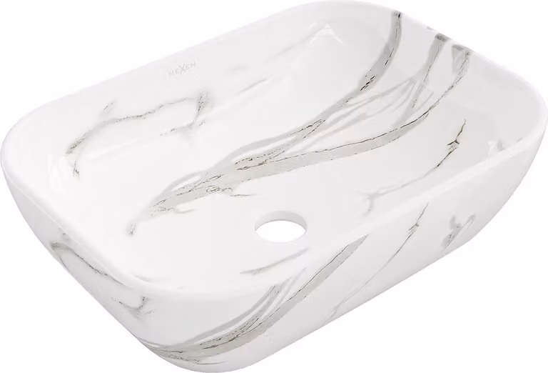 Mexen Rita lavabo da appoggio 45 x 32 cm, pietra bianca - 21084584