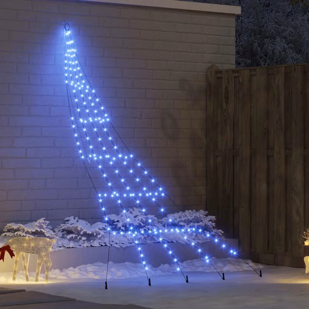 Albero di Natale LED vidaXL Blu con picchetti per terreno, Altezza: 306 cm