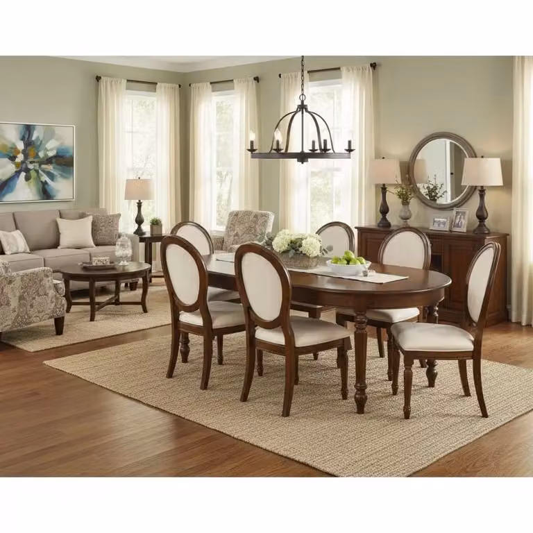 Tavolo ovale allungabile in legno di noce marrone Mobili 2G L/P/H: 150 x 110 x 78 cm