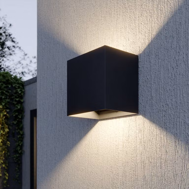 Applique da esterni a LED Evie Lucande, Alluminio / Grigio / Zincato, Alluminio, Moderno, Applique LED da esterni