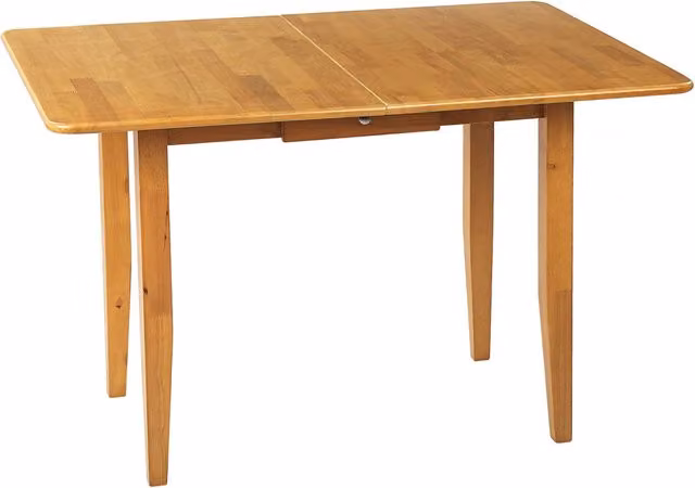 Tavolo da pranzo rettangolare allungabile BELIANI in legno di gomma marrone con angoli arrotondati L: 100 cm, P: 60 cm, H: 76 cm