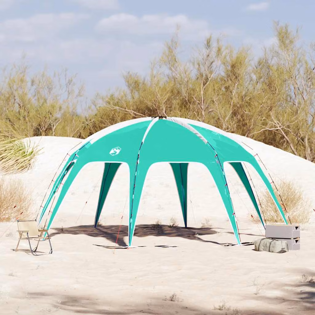 Tenda per feste vidaXL impermeabile in poliestere e fibra di vetro, colore verde mare e turchese, L: 525 cm, P: 255 cm, H: 27 cm