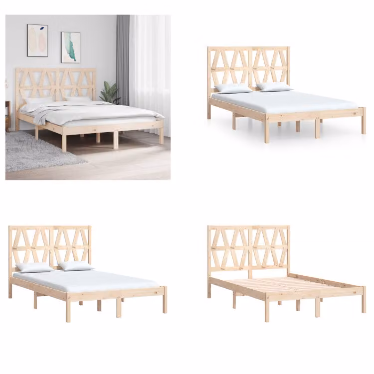 vidaXL Letto in legno massiccio di pino 140x200 cm - Struttura del letto - Struttura del letto - Mobili da camera - Letto matrimoniale