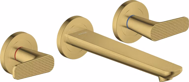 hansgrohe AXOR Citterio C robinetterie de lavabo 3 trous encastrée pour montage mural, bec 195mm, Cubic cut, 49071990, 49071990