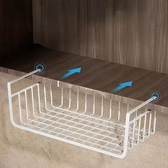 Contenitore multifunzionale e moderno a più ripiani con struttura in rete metallica resistente – non richiede installazione – ideale per cucine, appartamenti per studenti, uffici ecc. – 26*22*13,5 cm