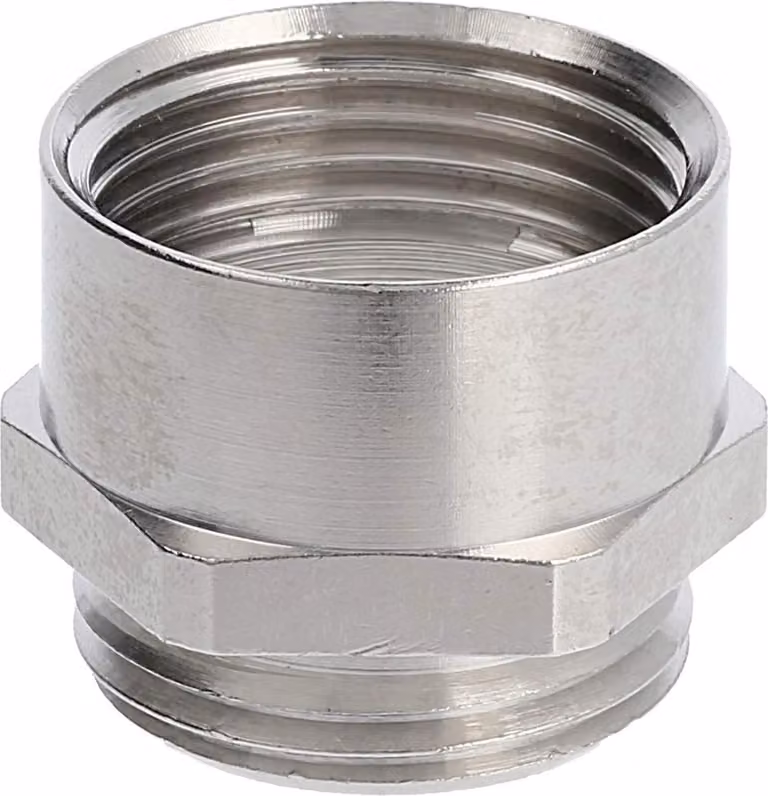 Raccordo intermedio M/M M20x1,5 MSZ-M20 corto esagonale ottone (CuZn) nichelato filettatura di collegamento 6,0 mm - 1 pezzo