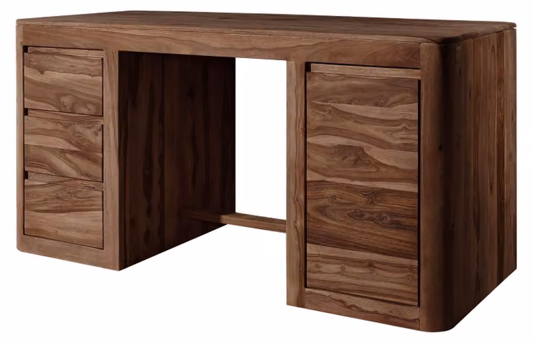 MASSIVMOEBEL24 | scrivania in legno di Sheesham / Acacia 150x75x78 smoked cherry tinto TORONTO #148