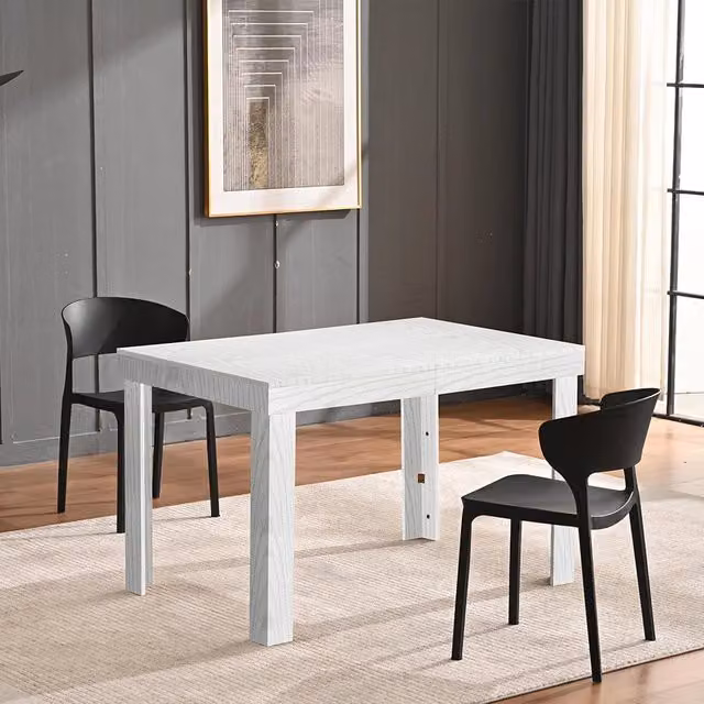 Tavolo da Pranzo Allungabile 120-200 cm Cucina Soggiorno Moderno 4/6 posti Bianco Frassinato