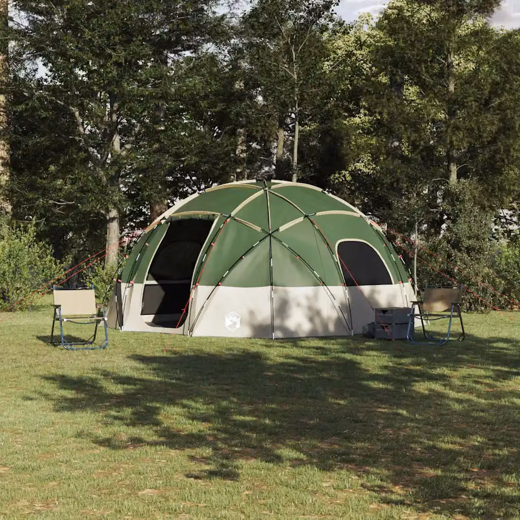 Tenda a cupola vidaXL in taffetà verde con aste in fibra di vetro L/P/H: 475 x 475 x 235 cm