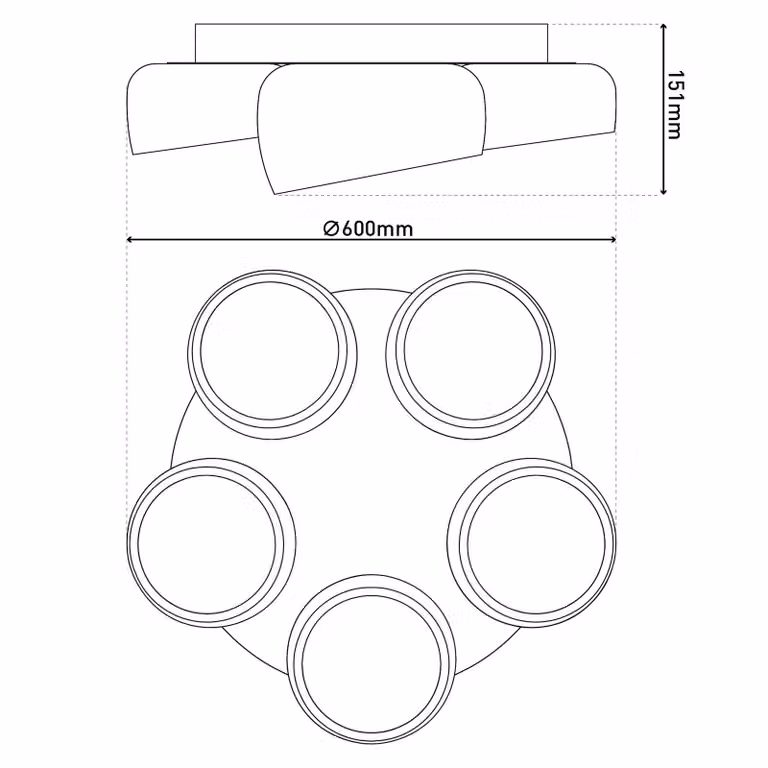 Näve Plafoniera a LED Eliora, dimmerabile, Bianco / Opale, Soggiorno / Sala da pranzo, Metallo, Moderno, Plafoniera LED