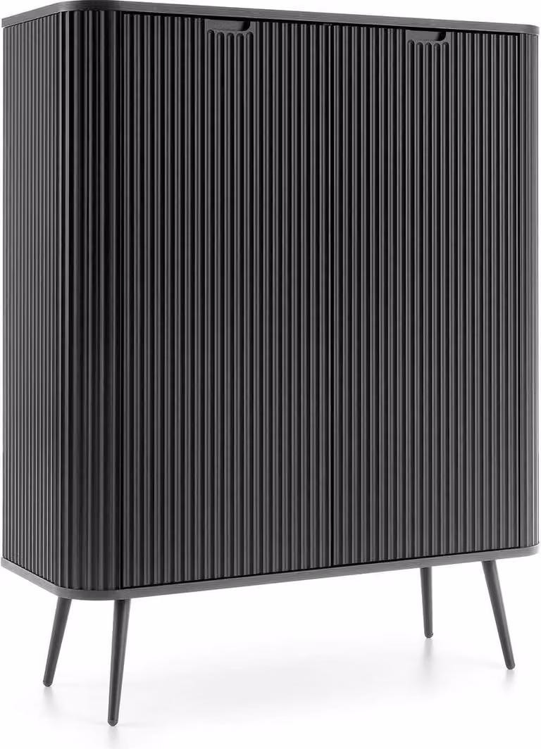 FURNLUX Credenza Zova Nero 103cm / Colore principale: Nero / Dimensioni: 103 x 129 x 39 cm