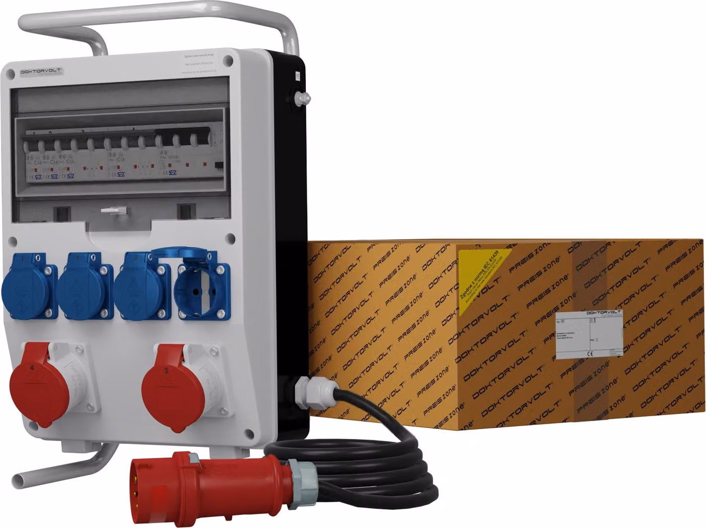 Distributore di potenza TD-S/FI 2x16A 4x230V Cavo SKHU 5x4mm2 Stand Doktorvolt® 0168