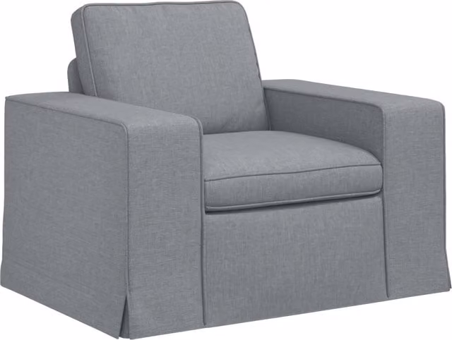 Divano da soggiorno minimalista in tessuto con coperture rimovibili, L: 103 cm, P: 80 cm, H: 82 cm, Grigio e Nero