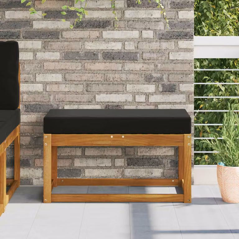 vidaXL Cuscino da Sedia Esterno in Poliestere Nero L: 80 cm, P: 40 cm, H: 8 cm