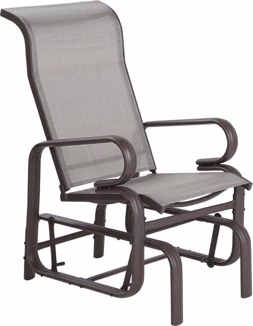 Sedia a dondolo da giardino con struttura in alluminio marrone a dondolo per esterni