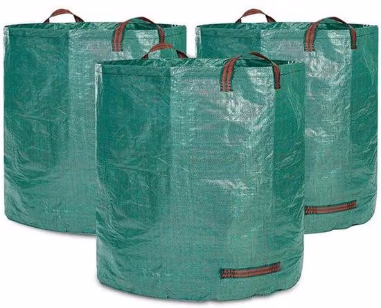 Set di 3 sacchi per erba tagliata da 272 litri – robusti e pieghevoli – per erba tagliata, foglie e rifiuti vegetali