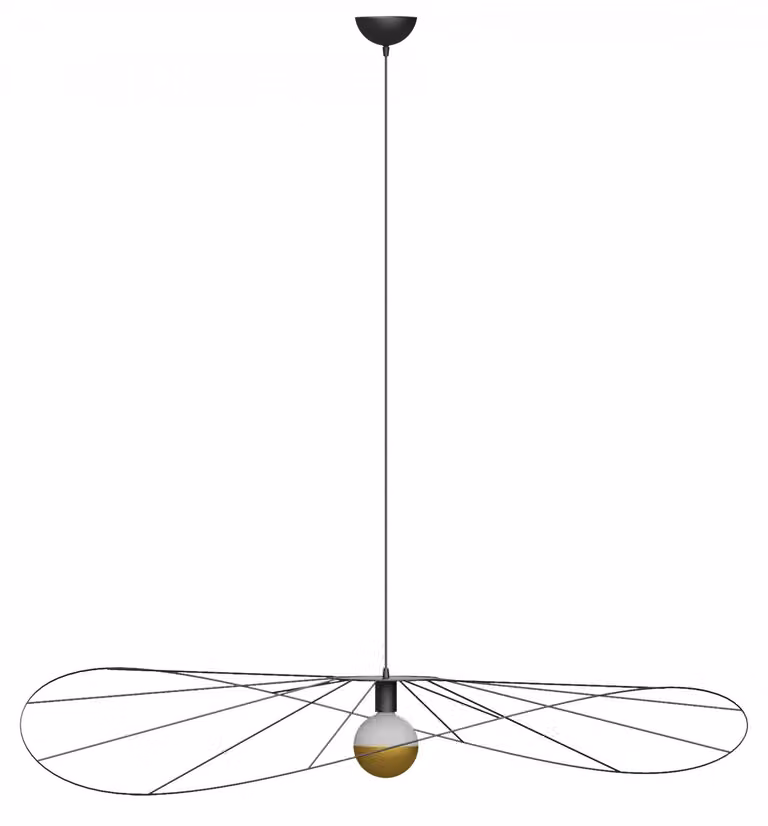 Lampada a sospensione ESKOLA 140 nero 1xE27 15W acciaio 150x140x140cm Thoro Lighting