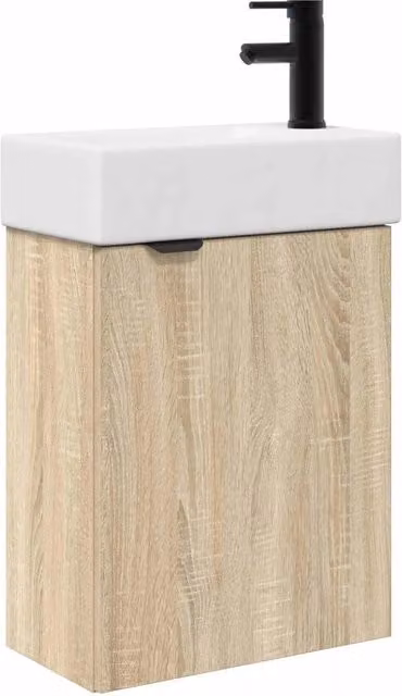 Mobile Bagno | Armadio da bagno con rubinetto Rovere Sonoma 45,5 x 22,5 x 84 cm