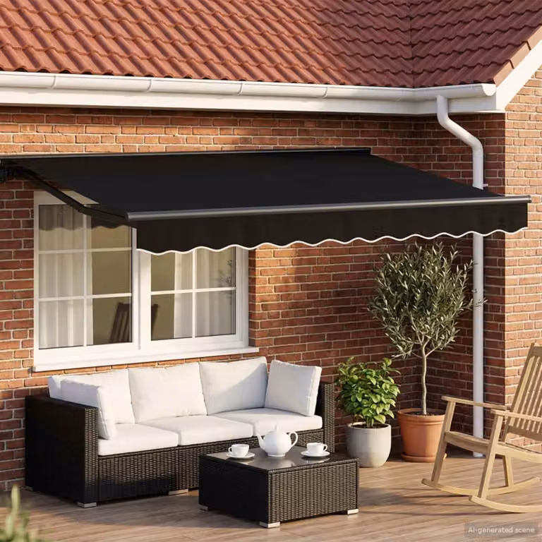 Tettuccio elettrico retrattile vidaXL in alluminio e poliestere, nero e antracite, L: 3 m x P: 2,5 m
