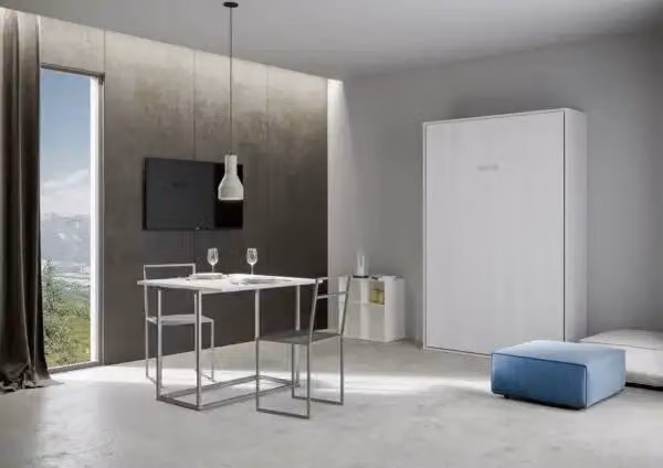 Letto a scomparsa una piazza e mezzo Kentaro Itamoby bianco frassino