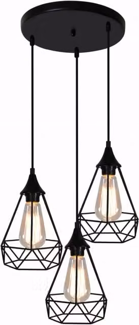 Lampadario a sospensione Candellux Graf in metallo nero con altezza regolabile per soggiorno e cucina – 1