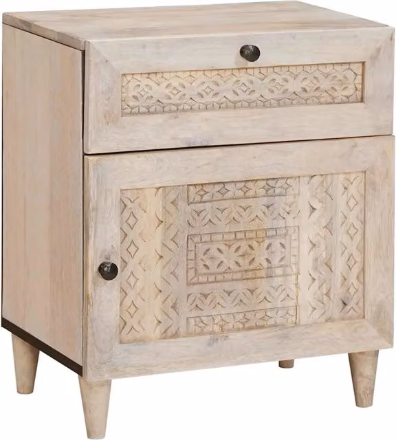 Armadio da notte vidaXL in legno bianco L/P/H: 50 x 33 x 60 cm – 1