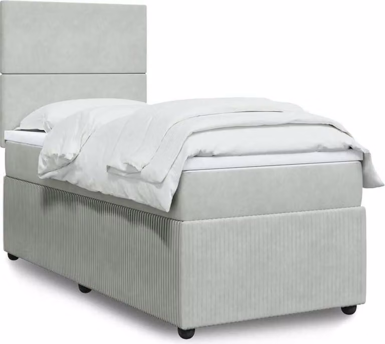 Maison Exclusive - Giroletto a Molle con Materasso Grigio Chiaro 90x200 cm Velluto