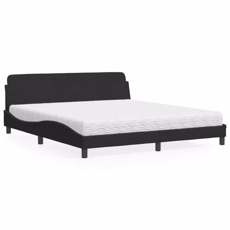 Letto con Materasso Dover vidaXL in Velluto Nero L 180 x P 200 cm