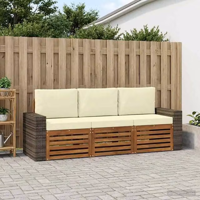 Set divani 3 pz Legno di Acacia Massello 3383976