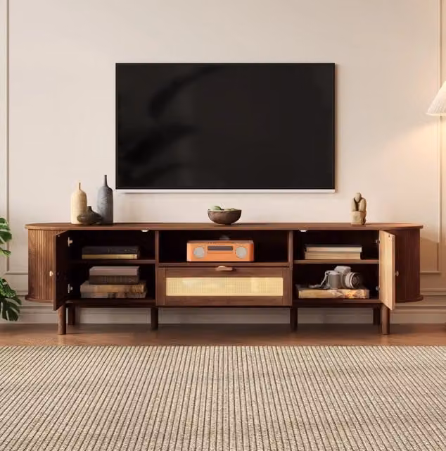 Mobile TV 175 cm Nussbaum – vani a giorno e cassetti