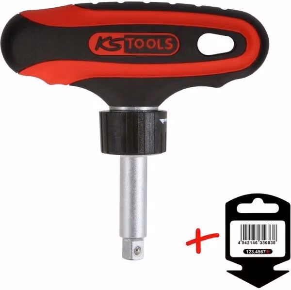 KS-Attrezzi 151.1109-E 1/4" ERGOTORQUEmax impugnatura a T-K