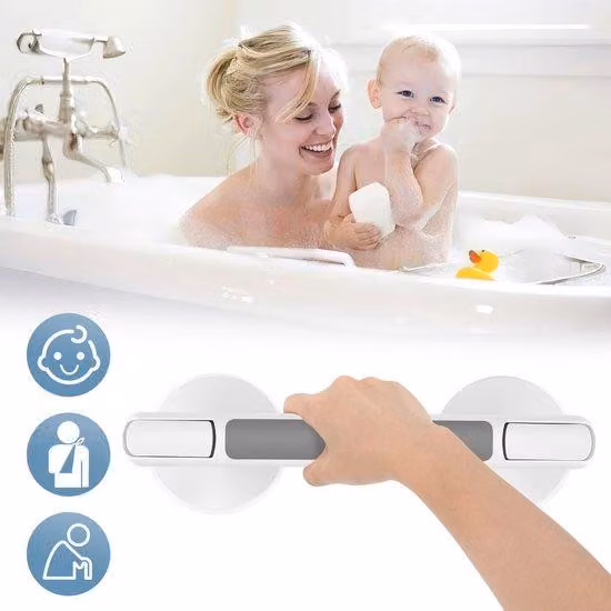 Maniglia per doccia con aspirazione acqua - Maniglia per il bagno - Extra sicura e robusta - Supporto a parete - Maniglia per la doccia