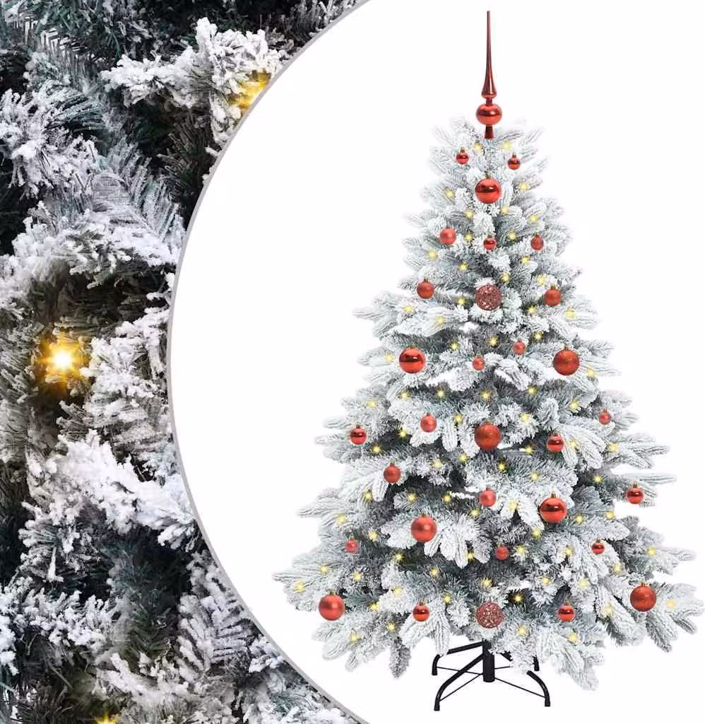 Albero di Natale artificiale con 150 LED Bianco 120 cm PE e PVC