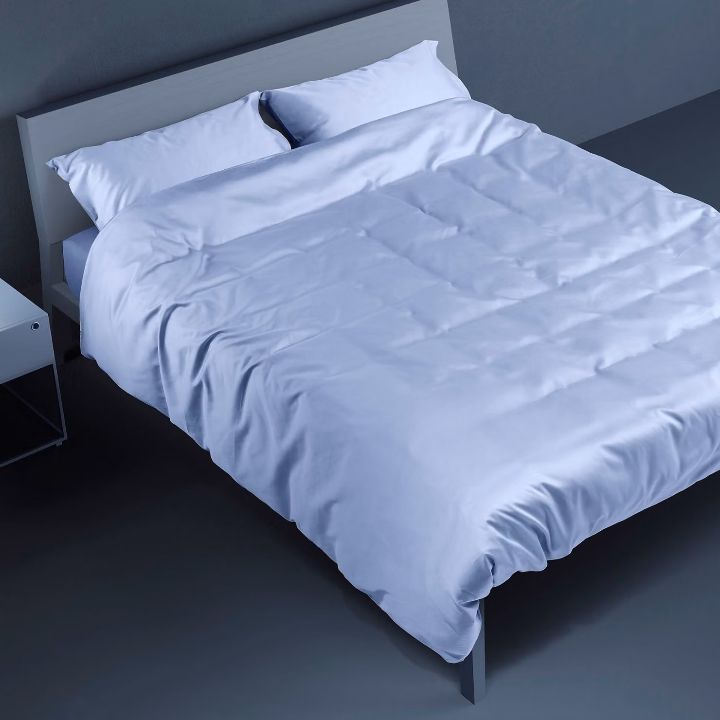 Copripiumino DaunenStep Oasi Deluxe in cotone pettinato blu con chiusura a zip per adulti – 3