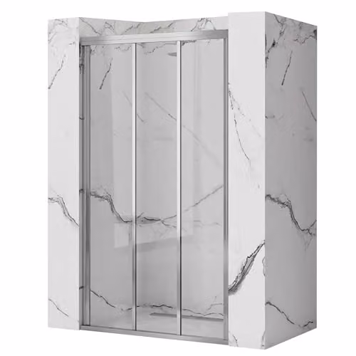 Rea - Alex 120 Porta Doccia Cromo, Vetro Di Sicurezza Temperato Trasparente Da 4 mm, Porte Doccia Rea -lizzate In Materiale Facile Da Pulire 5,2x121,5x190cm