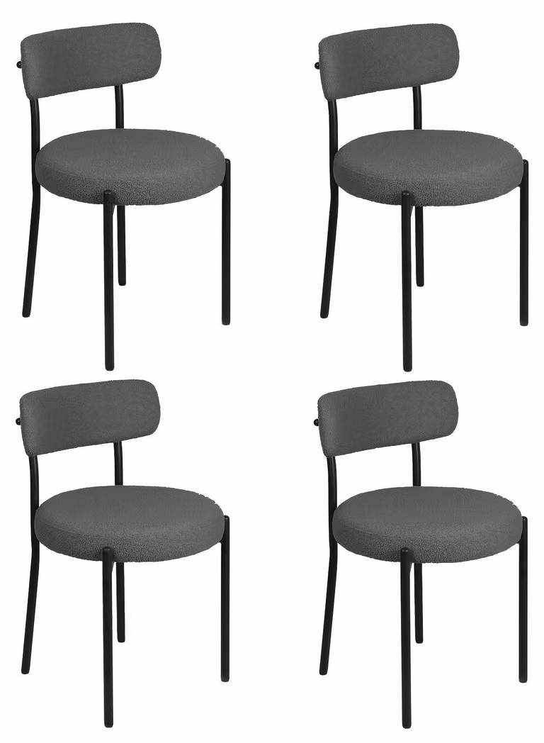 Sedie da pranzo - Sedie - Sedie per sala da pranzo - Sedie da cucina - Sedie per tavolo da pranzo - Set da 4 - Tessuto bouclé