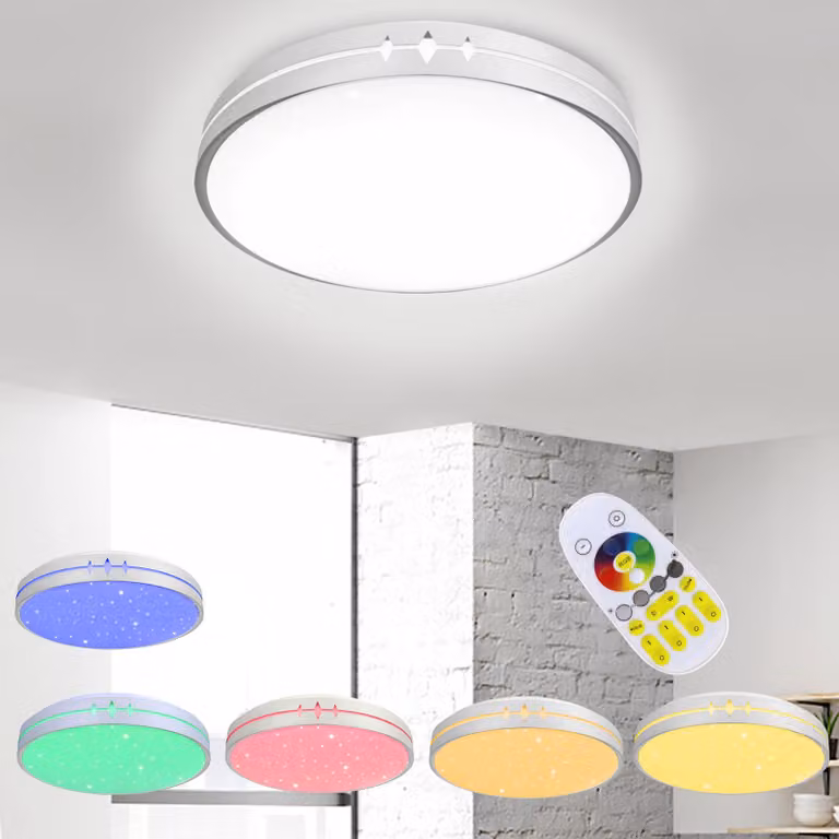 Lampada da soffitto LED VA-Cerulean da 60W, dimmerabile, effetto cielo stellato, grado di protezione IP44, con telecomando, adatta per bagno e cucina