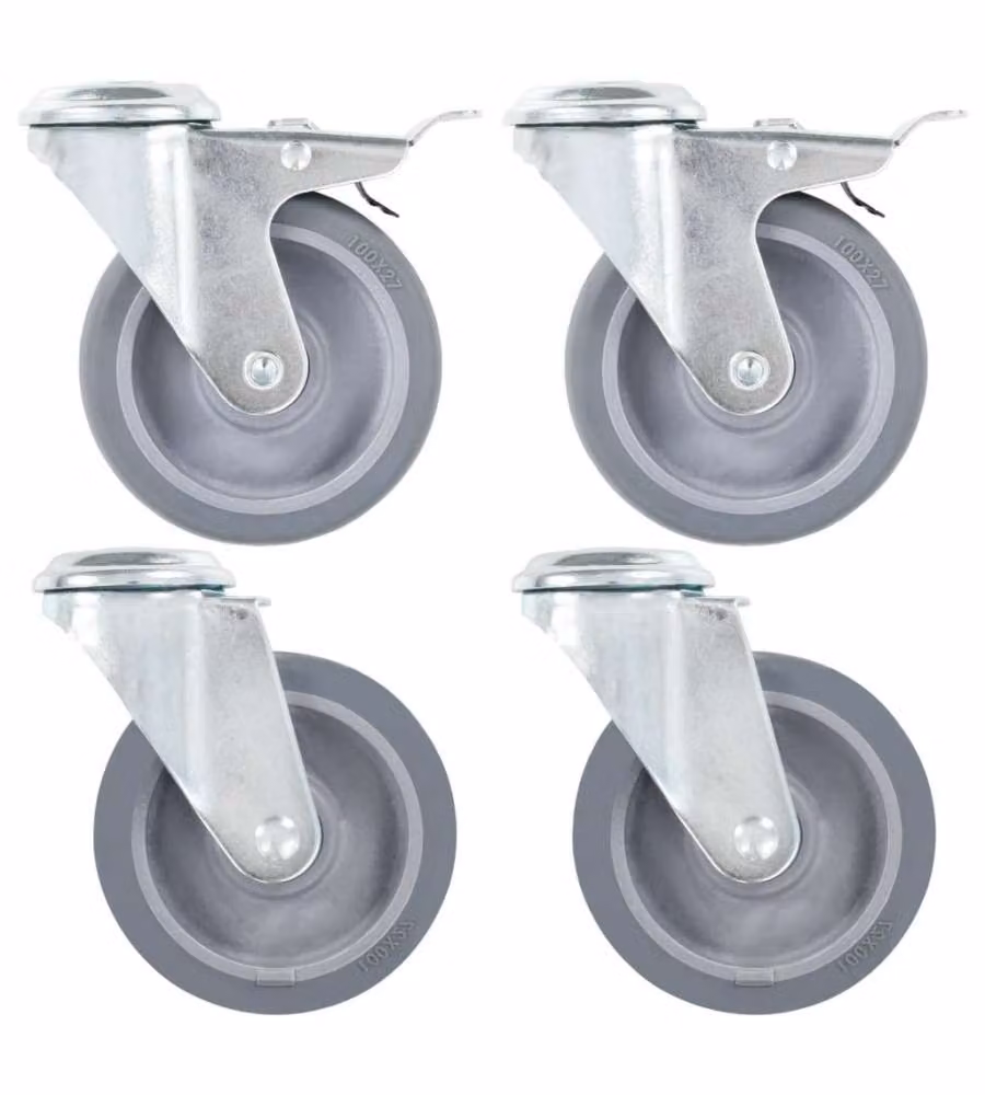 Ruote Girevoli con Foro per Bullone 16 pz 100 mm 277893